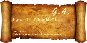 Gyeszli Adeodát névjegykártya